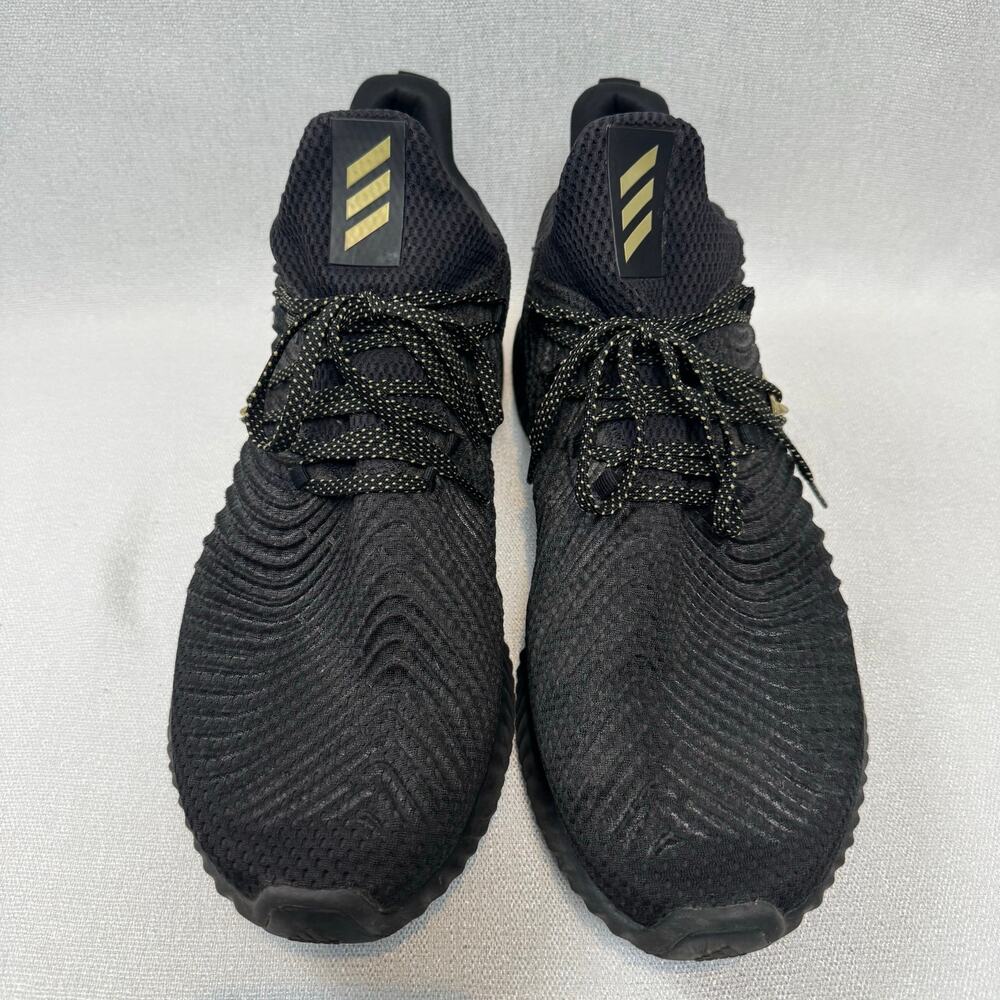 Men Adidas Alphabounce 1" Black Gold Metallic Running Athletic Sneakers Size  14